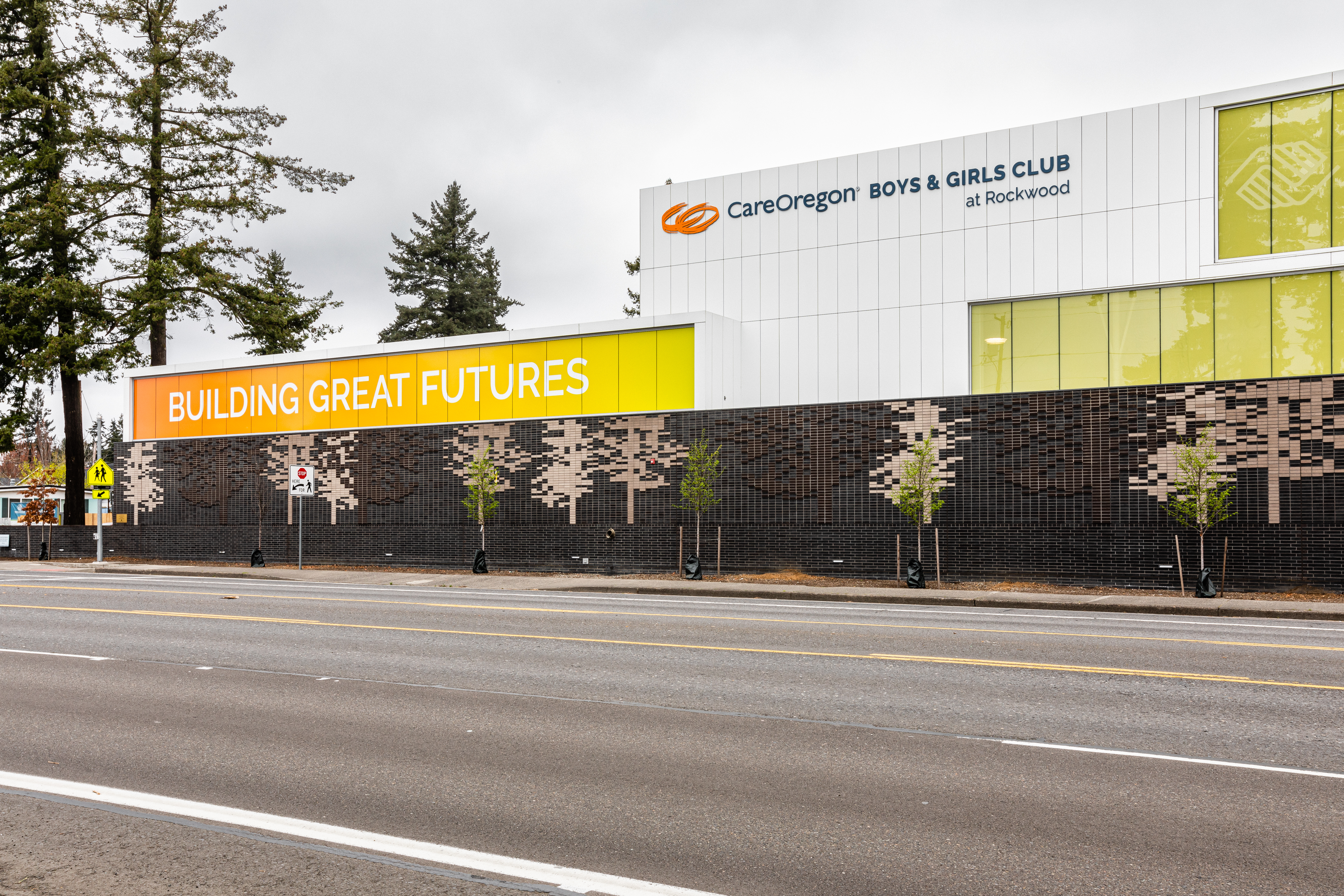 Signage at the new CareOregon Boys & Girls Club at Rockwood reading 