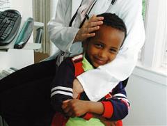 Kid at the doctor's office.