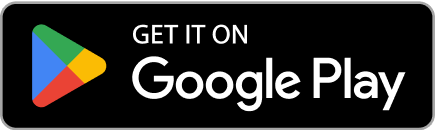 Un botón negro que permite a los usuarios descargar la aplicación; el botón dice "Obténgala en Google Play" con el logotipo de Google en forma triangular.